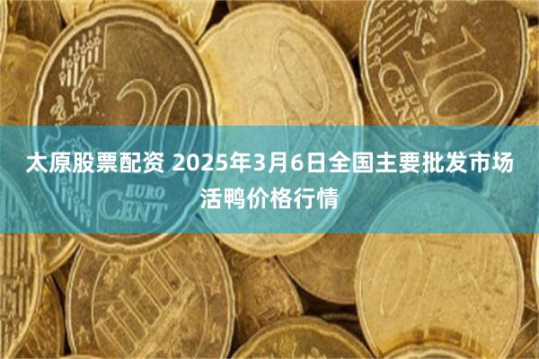 太原股票配资 2025年3月6日全国主要批发市场活鸭价格行情