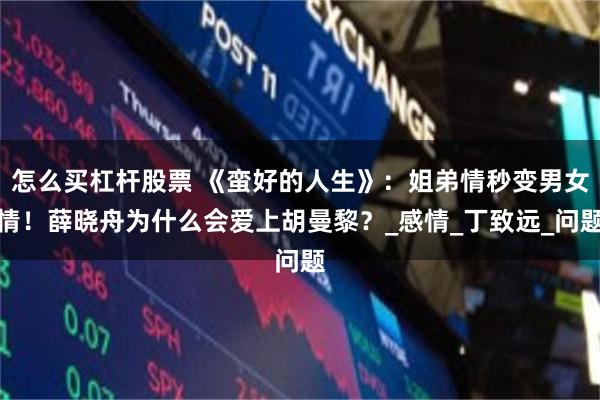 怎么买杠杆股票 《蛮好的人生》：姐弟情秒变男女情！薛晓舟为什么会爱上胡曼黎？_感情_丁致远_问题