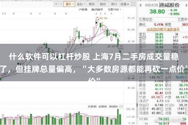 什么软件可以杠杆炒股 上海7月二手房成交量稳了，但挂牌总量偏高，“大多数房源都能再砍一点价”