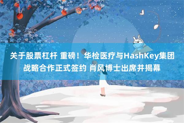 关于股票杠杆 重磅！华检医疗与HashKey集团战略合作正式签约 肖风博士出席并揭幕