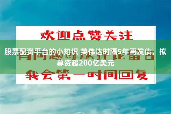 股票配资平台的小知识 英伟达时隔5年再发债，拟募资超200亿美元
