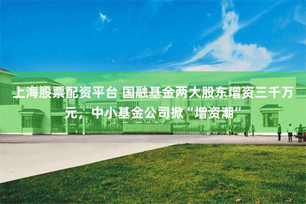 上海股票配资平台 国融基金两大股东增资三千万元，中小基金公司掀“增资潮”