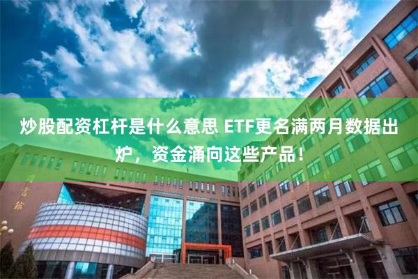 炒股配资杠杆是什么意思 ETF更名满两月数据出炉，资金涌向这些产品！