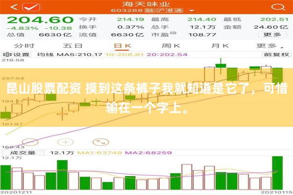 昆山股票配资 摸到这条裤子我就知道是它了，可惜输在一个字上。