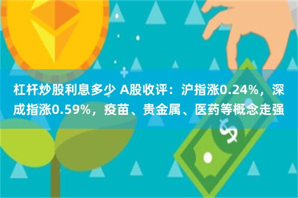 杠杆炒股利息多少 A股收评：沪指涨0.24%，深成指涨0.59%，疫苗、贵金属、医药等概念走强