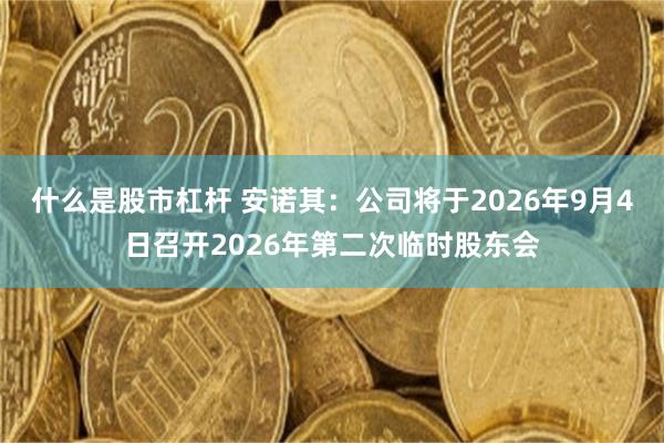 什么是股市杠杆 安诺其：公司将于2026年9月4日召开2026年第二次临时股东会
